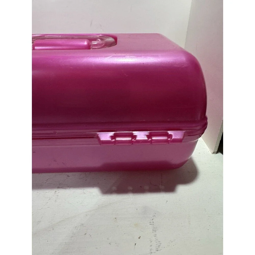 Caboodles Pink Cosmetic Organizer Makeup Craft Tote Organize Carry Case Vintage
